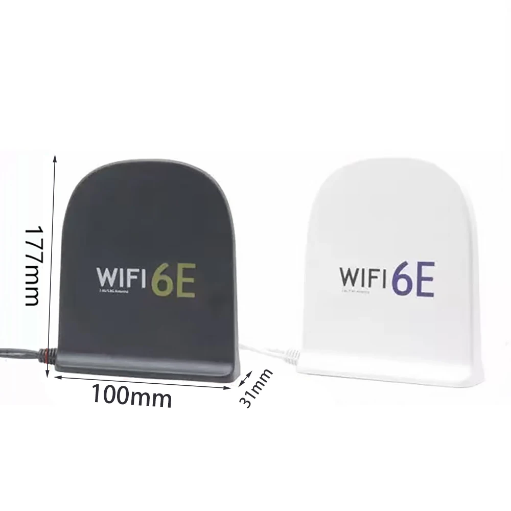 Antena de mesa de frequência dupla 2.4g e 5.8g, wi-fi 6e, roteador, placa de rede, 15dbi, base magnética de alto ganho, interface sma dupla