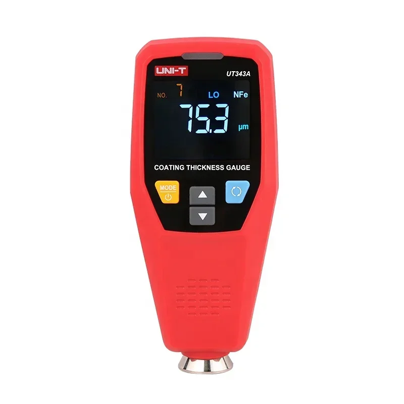 UT343A Digital Coating Thickness Gauge Backlight LCD Film Paint Film Meter Auto power off 199 Groups Data Storage