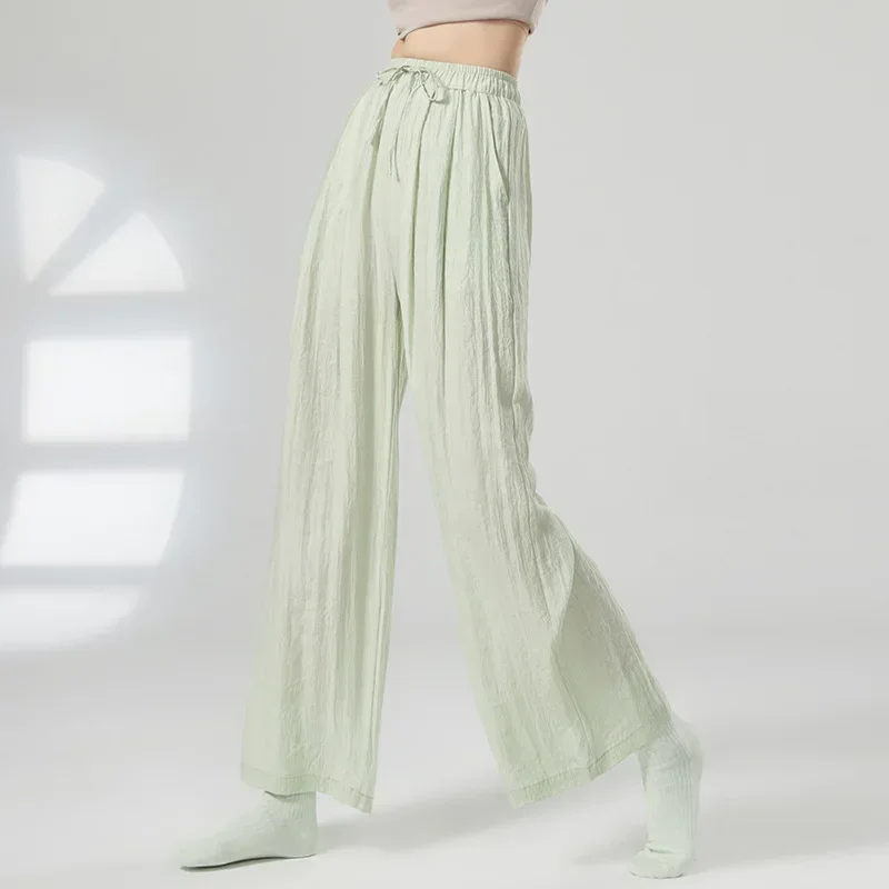 Kieszeń na ubranie do ćwiczeń, proste spodnie z szerokimi nogawkami, elegancki strój do tańca chińskiego, ludowego, klasycznego.