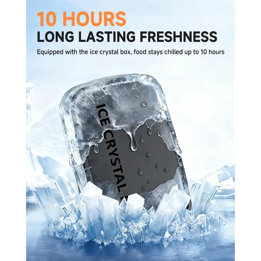 صندوق غداء كهربائي لاسلكي مطور لعام 2026 بقدرة 6.3 أكواب مع بطارية قابلة لإعادة الشحن بقدرة 20000 مللي أمبير في الساعة وتقنية تبريد كريستال ثلجي 24-Hou #5