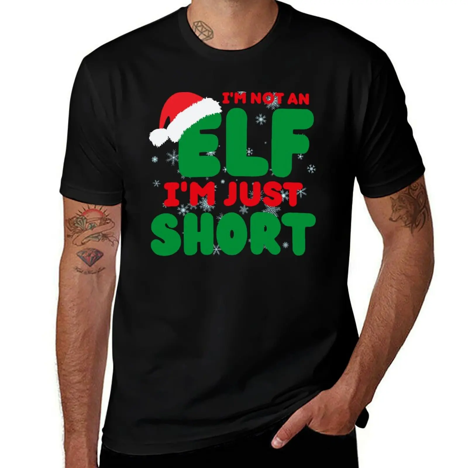 I'm Not An Elf I'm Just Short Funny Sayings T-Shirt t shirts for man pack white T-Shirt