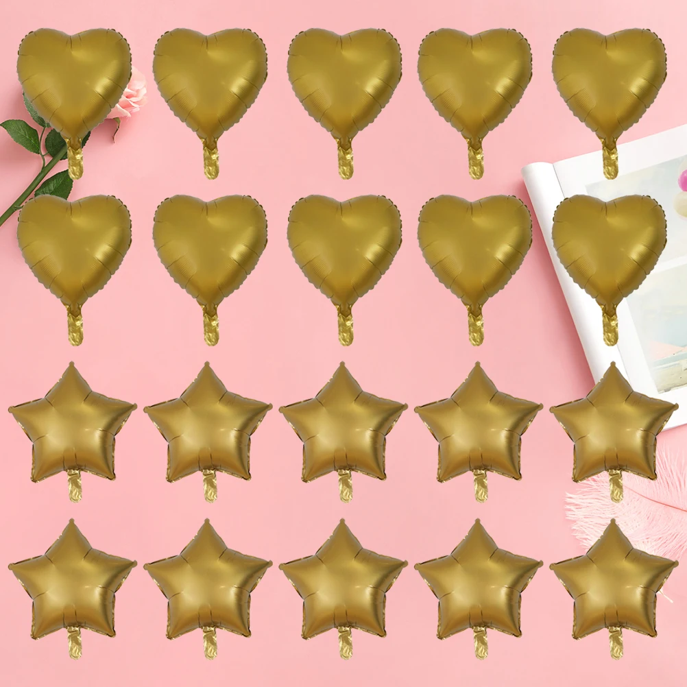 

20pcs Metallic Balloons 10 Hearts Safe Wedding Photo Props Festival nament Set Balloon