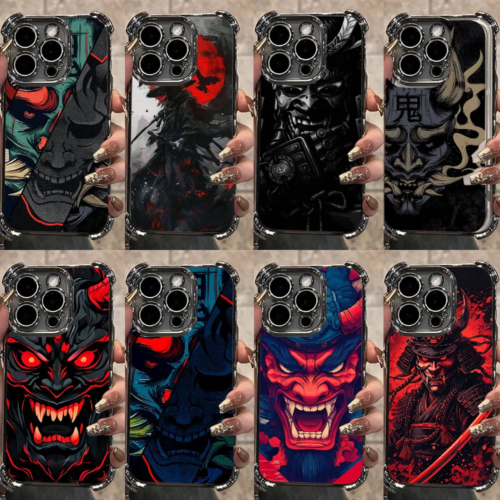 HOT Japan Ghost Face Samurai Plating Handyhülle für Samsung S26 S25 S24 S23 S22 S21 S20 FE Note20 Edge Plus Ultra 4G 5G Anti