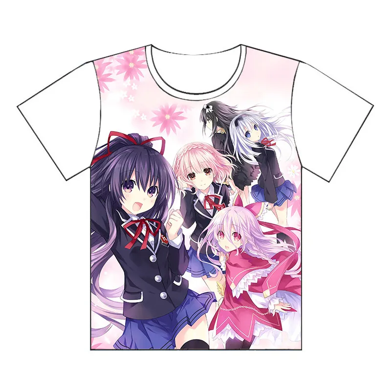 Anime DATE A LIVE 3D Print Short Sleeve Street Hip Hop Fashion T-shirt Comfortable Casual Oversized Cosplay Tees