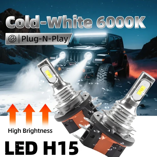 Imagen 1 del producto 2 uds H15 bombilla de faro LED 20000LM Luz De Carretera luz de conducción diurna 3570 CSP luz de coche lámpara automática para VW Audi BMW Ford Mazda