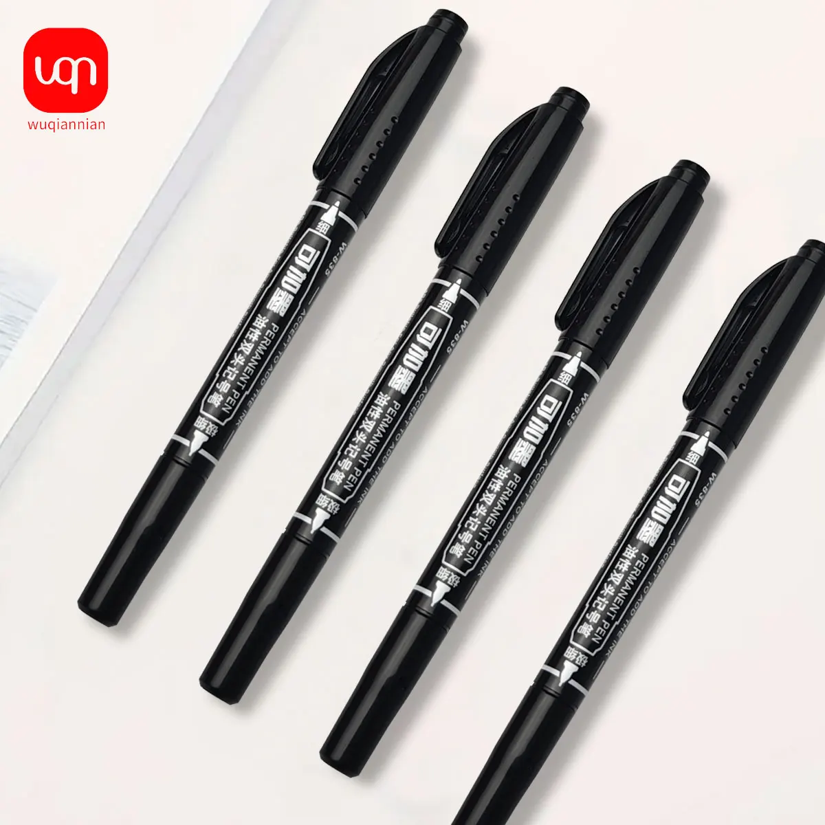 Twin Tip Waterproof Permanent Dual tip 0.5/1.0 mm Nib Fine & Ultra-Fine Points, Black Blue Red Art Marker Pens Office Stationery