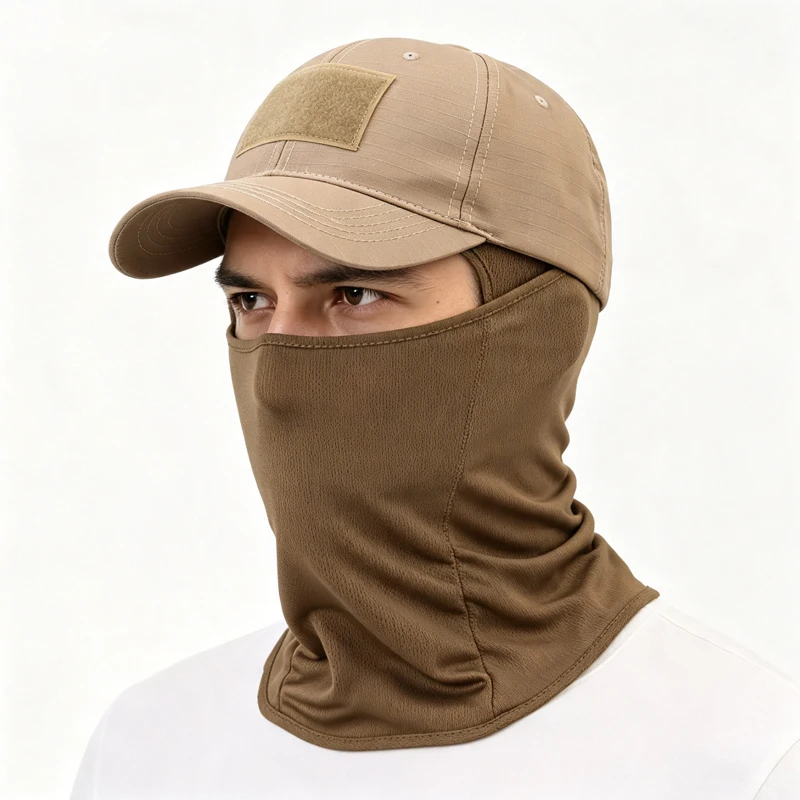 2Pcs Set Full Face Baseball Cap & Face Cover, Soft & Breathable, Unisex for Cycling, Fishing, Hiking