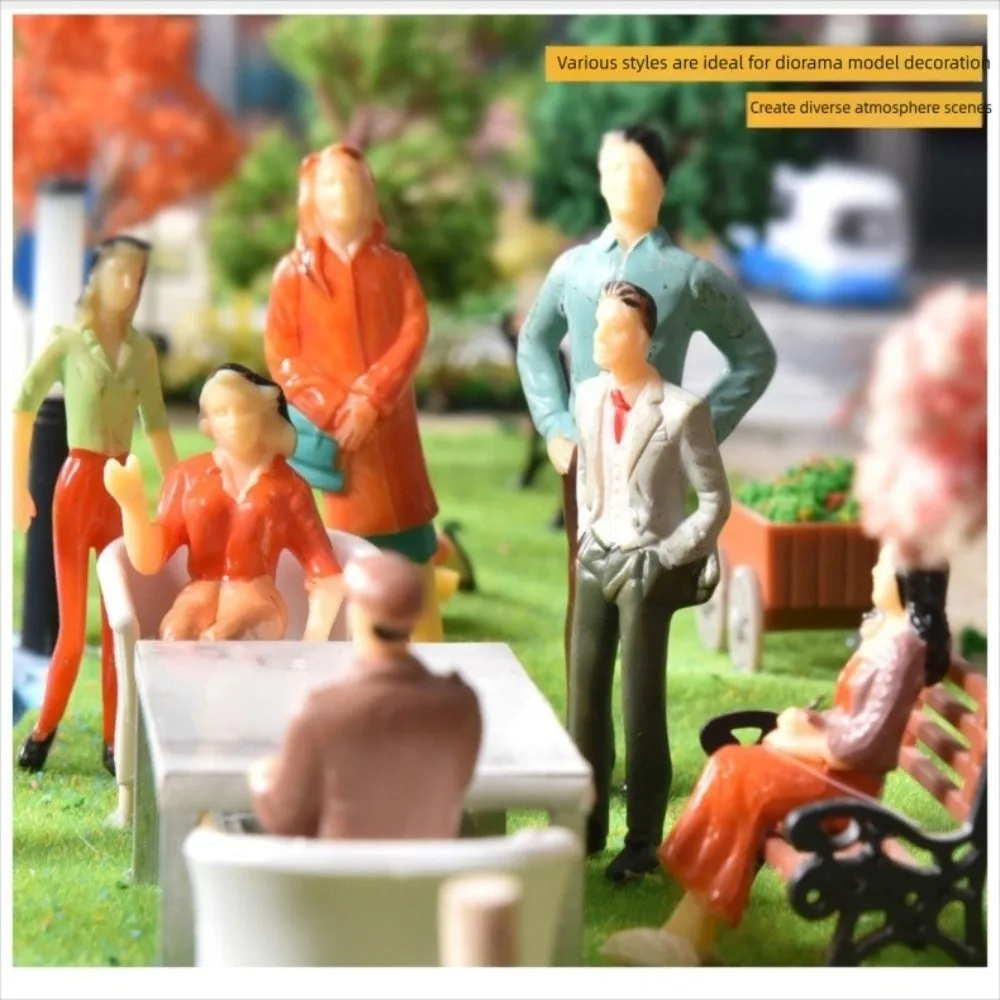100PCS 1:75 1:87 1:100 1:150 1:200 1:300 Scale Figures Assorted Poses Mixed Color Model Building People Colorful Man Figure