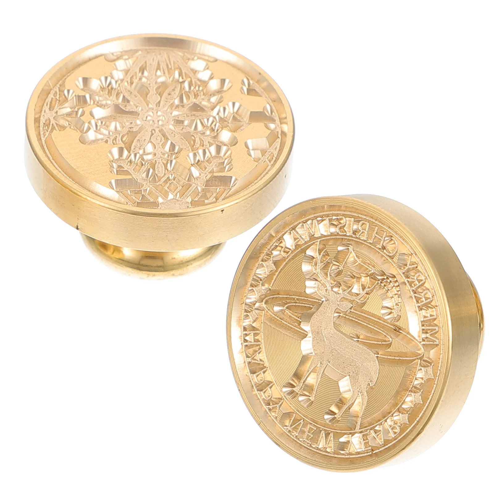 

2Pcs Fire Wax Seal Stamp Heads Christmas Alloy Design Durable Envelope Wax Sealing Stamp for Invitations Decoration
