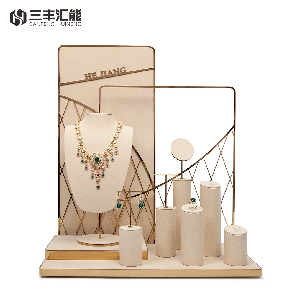 

Custom Luxury Metal Display for Jewelry New Design Jewelry Container Featuring Bracelet Necklace Earring Display