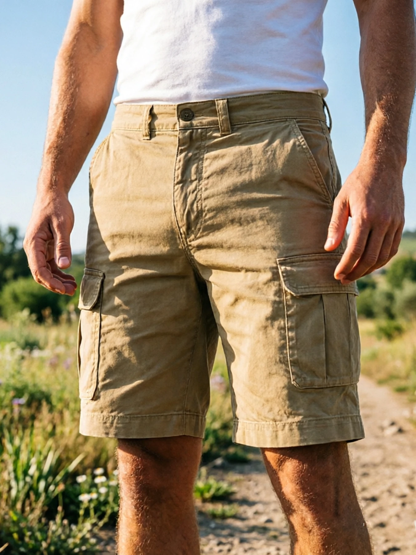 Summer Casual Cargo Shorts Men's Jogging Climbing Sports Short Elastic Waist Solid Color Male Jogger Work Hiking Shorts
