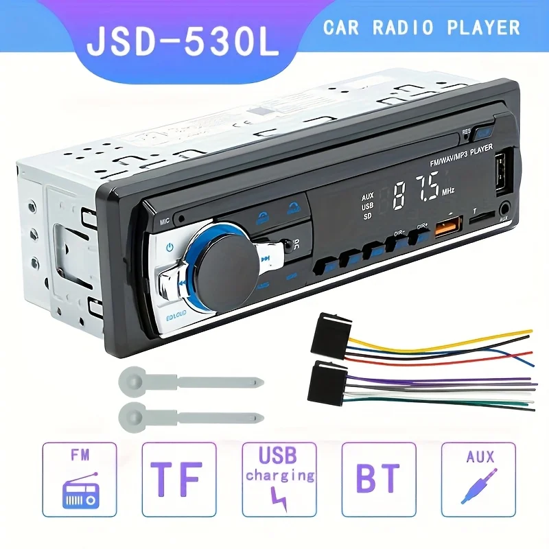 

Автомобильный стерео MP3-плеер 1DIN с поддержкой FM/USB/TF/BT, воспроизведение музыки без потерь, компактная конструкция для автомобильного мультимедиа