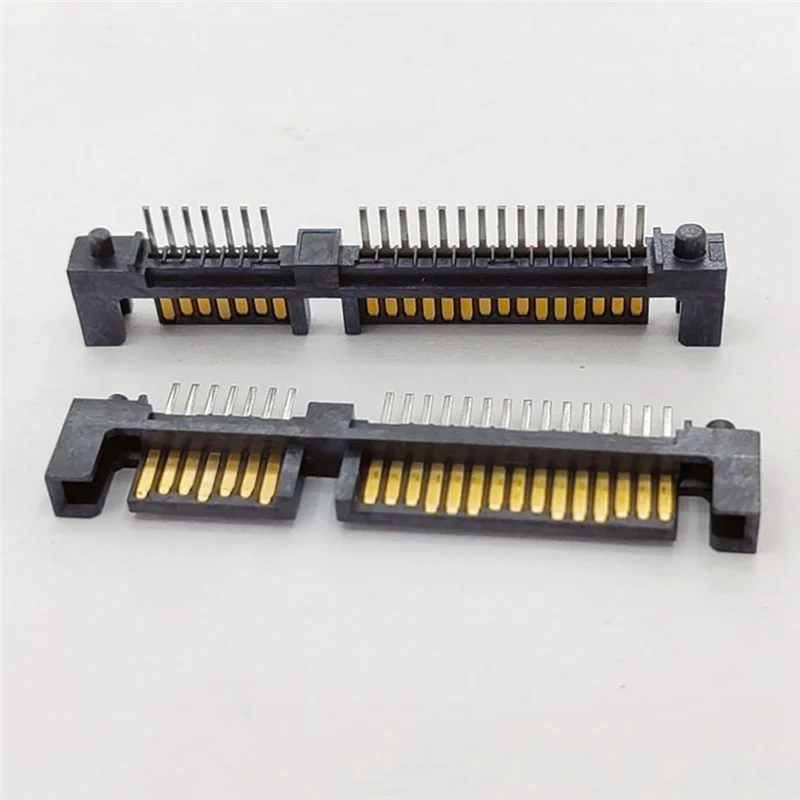 ABFY-100Pcs SATA 7+15 22 Pin Straight Male Interface Socket Connector Port For Hard Drive HDD 22P