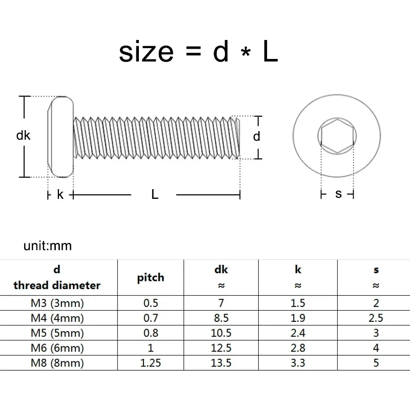 M3 M4 M5 M6 M8 M10 M12 304 Stainless Steel Flat Head Beveled Inner Hexagon Screw Nut Full Flange Screw Cap Beveled Bolt