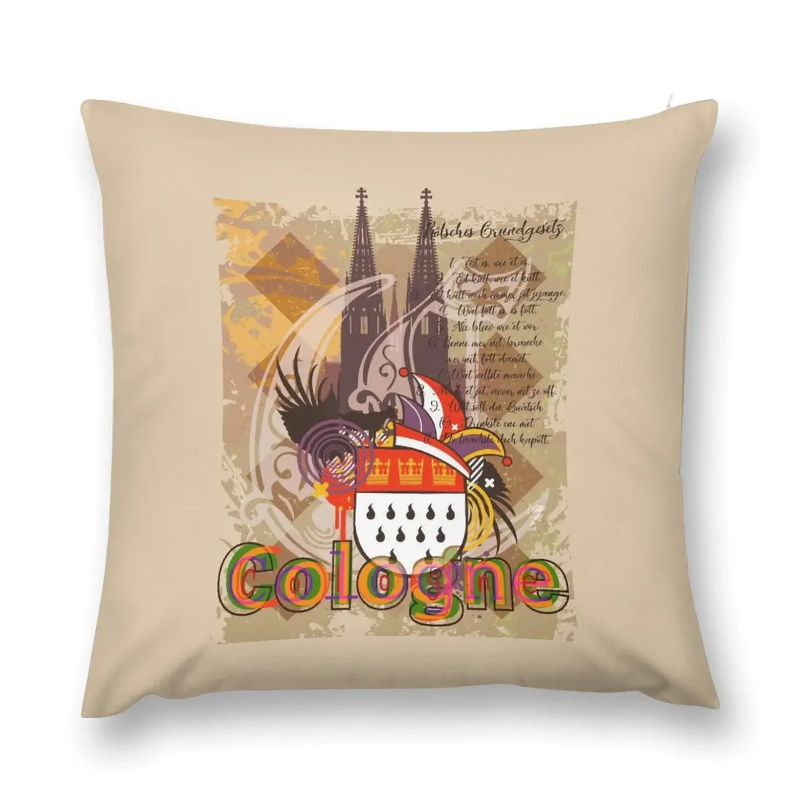 Cologne collage Throw Pillow autumn pillowcase Pillowcases For Pillows christmas pillow case pillow