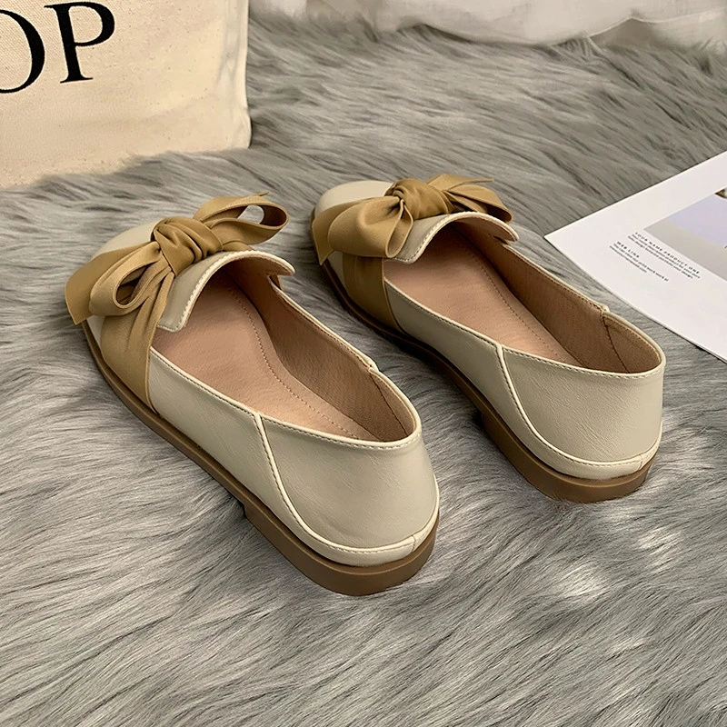 

2023 New Woman Flat Sole Single Shoes British Style Fashion Microfiber Leather Shoes Women's Shoes Causal Loafers Spring Autumn