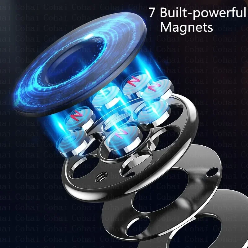 Magnetic Car Phone Holder Dashboard Mini Round Shape Stand For iPhone Samsung Xiaomi Metal Magnet GPS Car Mount For Wall view 4