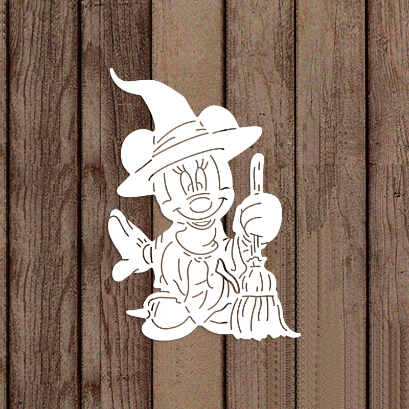 Halloween Minnie Mouse With Broom Cutting Dies Disney Character Witch Diecut New 2022 for DIY Scrapbooking Embossing Cards Craft