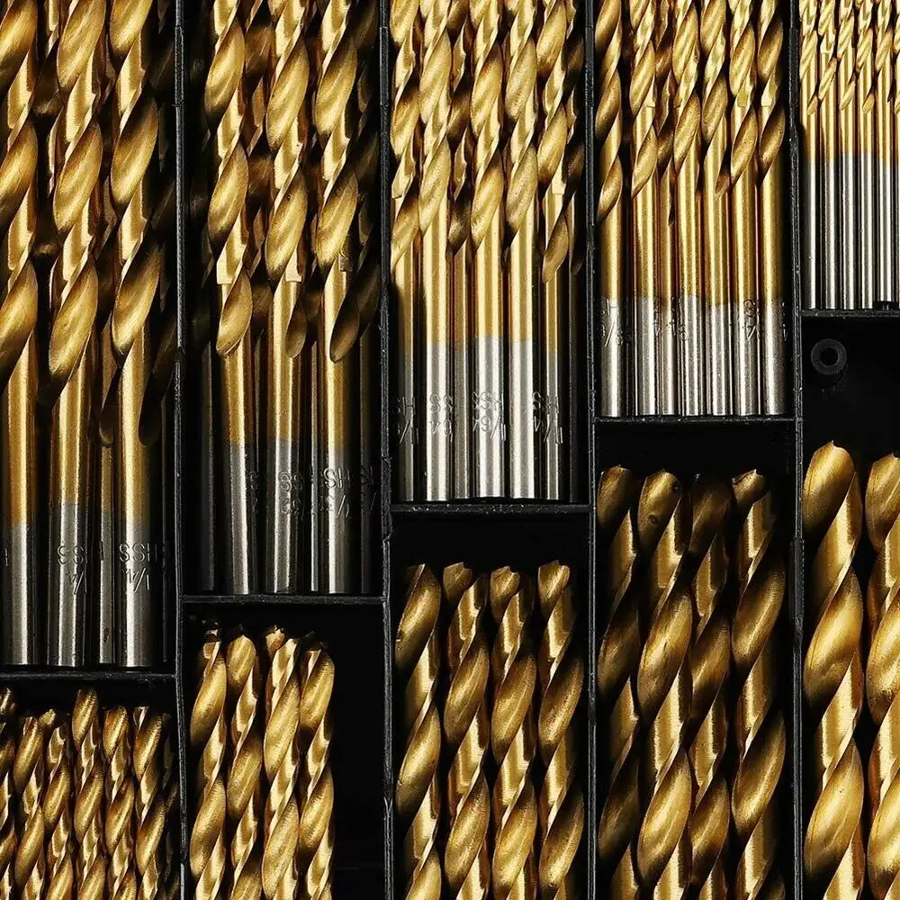 Juego de brocas de titanio, almacenamiento de herramientas para acero, madera, plástico, Metal, cobre, perforación, herramientas profesionales para carpintería, 99 Uds.