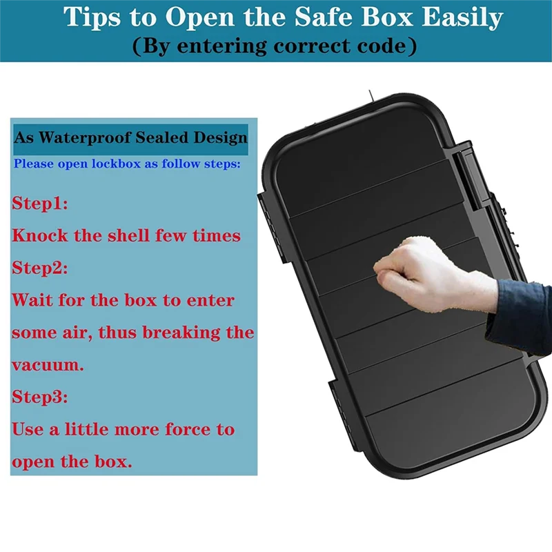 VEHO-Portable Waterproof Mini Safe, Beach Travel Safe, Combination Safe Anti-Theft Lock Box With Detachable Wire Rope