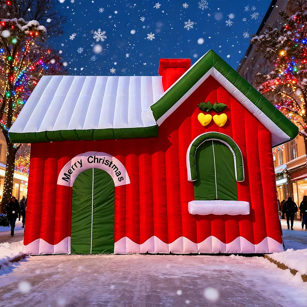 Casa inflável inflável do natal da gruta do papai noel para a barraca exterior da neve da casa do gelo da decoração de natal do quintal