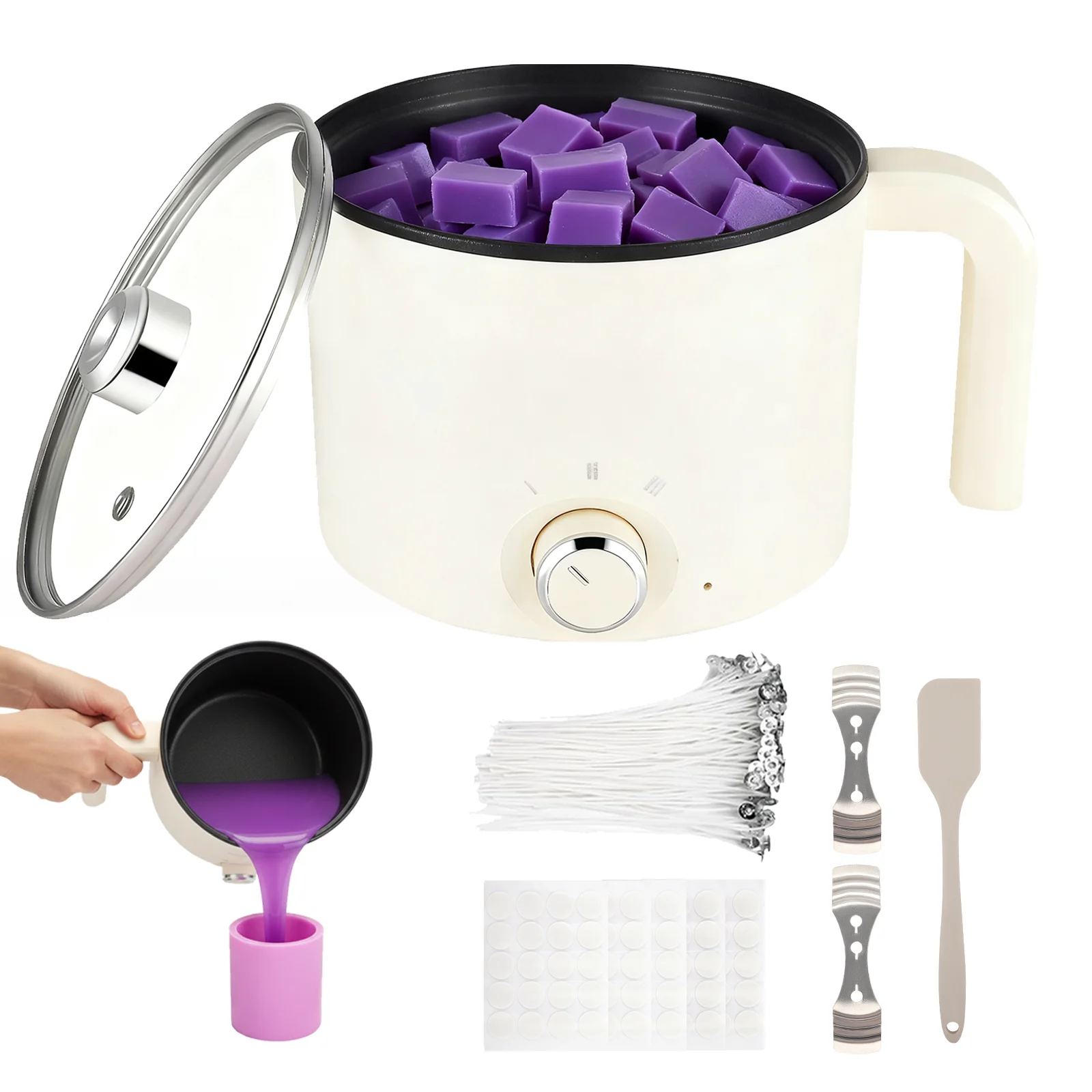 

1.8L 220V Electronic Wax Melter Adjustable Temp Candle Soap Making Machine for Home DIY Craft Production