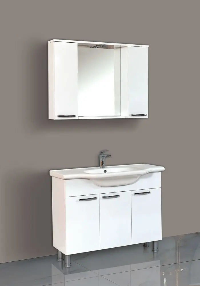 100 CM SCHRANK WASCHBECKEN WEIß