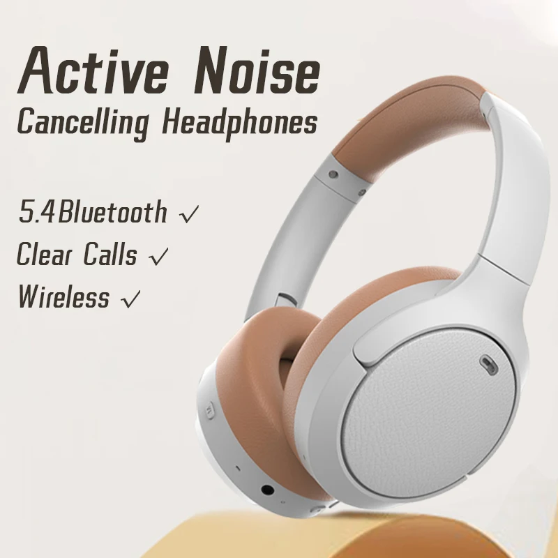 

BT056 ANC Wireless Headphones Bluetooth 5.4 Hi-Res Audio Over Ear Headset 20dB Hybrid Active Noise Cancellation Earphones