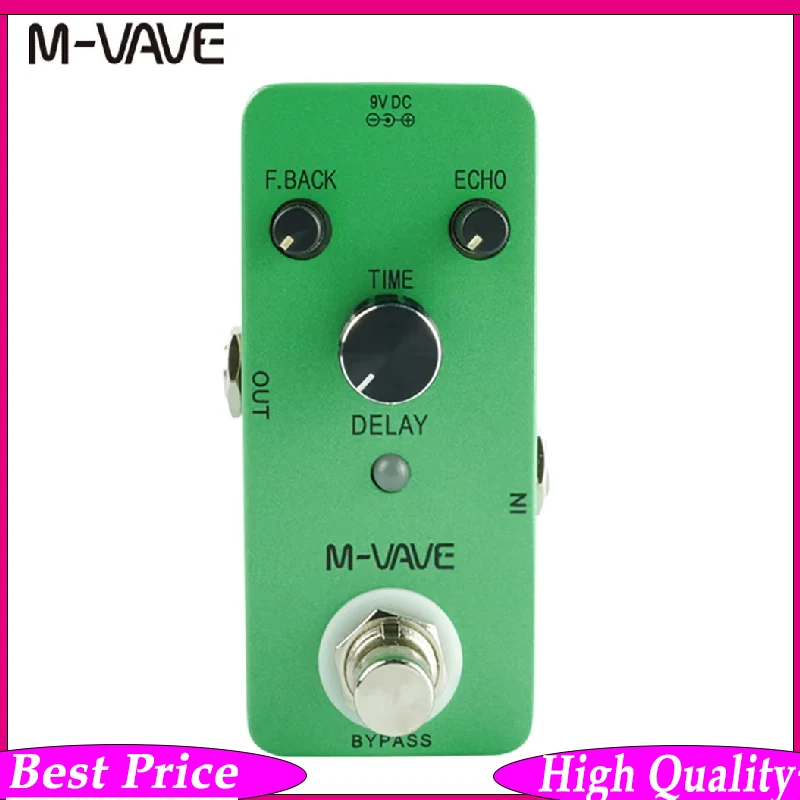 

M-VAVE Classic DELAY: Классическая гитарная педаль задержки (дилэй) с корпусом из цинкового сплава, True Bypass, гитарные комплектующие