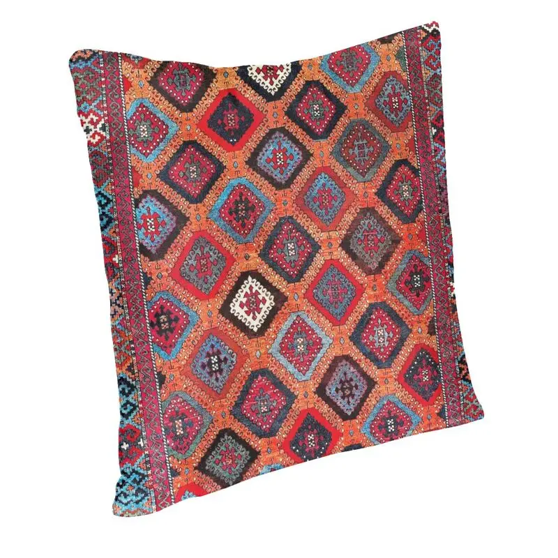 Sarkisla Sivas Bohemian Turkish Kilim Square Throw Pillow Cover Decoration Ethnic Art Geometric Diamond Cushion Cover