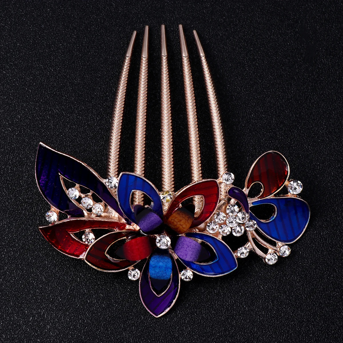 مشط شعر على شكل زهرة من حجر الراين دبوس شعر أنيق للعروس لحفلات الزفاف والحفلات الراقصة وإكسسوارات أزياء أغطية الرأس للشعر