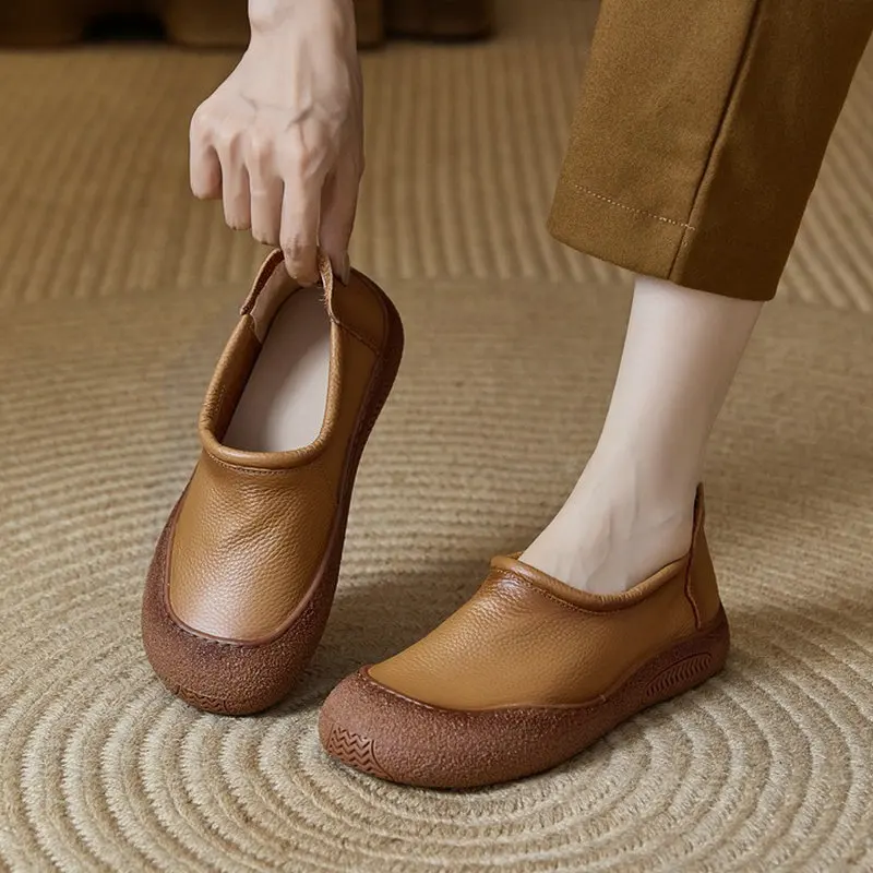 Mokasyny damskie oryginalne skórzane wygodne płaskie buty w stylu casual matka miękkie wygodne buty damskie obuwie wsuwane ręcznie robione buty