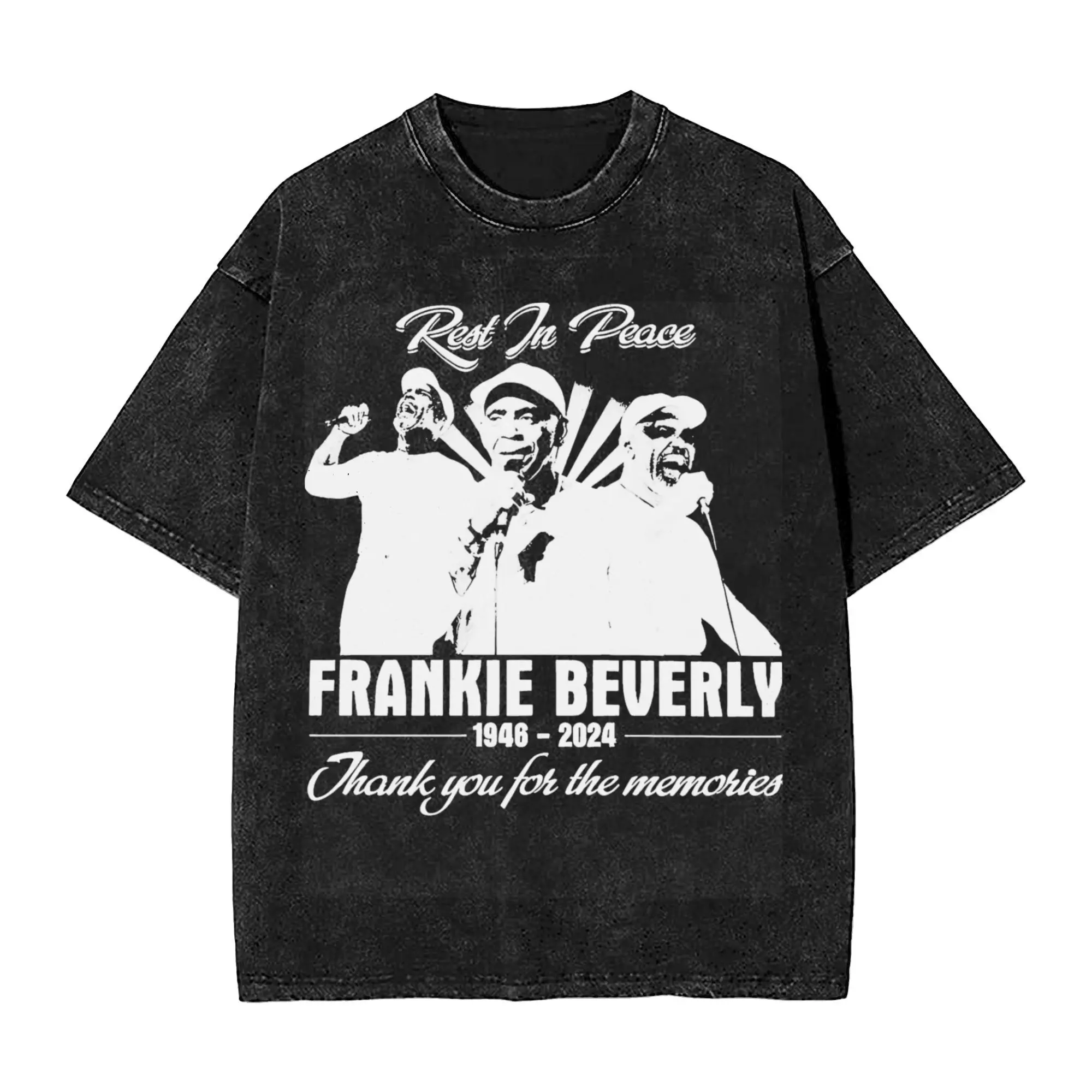 Harajuku Washed Shirt Rest In Peace Frankie beverly 1946-2024 Memories  Merch Vintage T Shirt Harajuku  Streetwear Short Sleeve