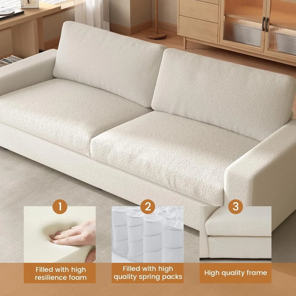 Удобный 2-местный двухместный диван с глубокими сидениями, толстыми подушками и подлокотниками для современной домашней гостиной