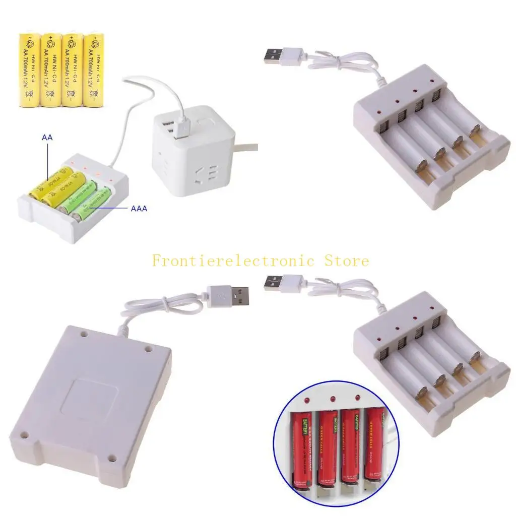 

G8DB Universal USB Output Battery 4 Slot Adapter For AA AAA Battery Recharge