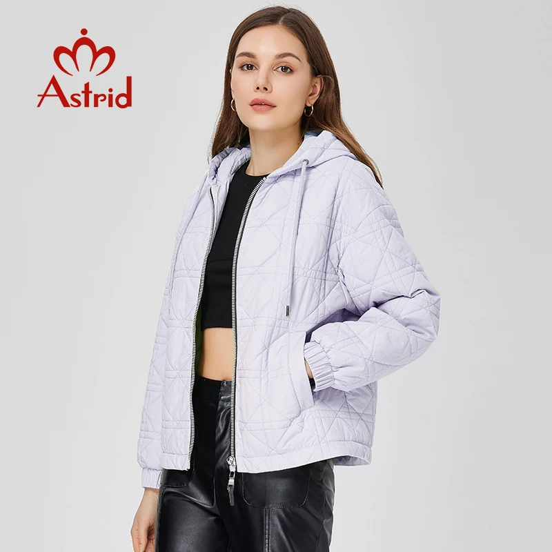 Astrid Women\'s Spring Jacket 2023 Padded Cotton Demi-Season Casual Short Quilted Coat Woman Clothing Female Hooded Warm Parkas