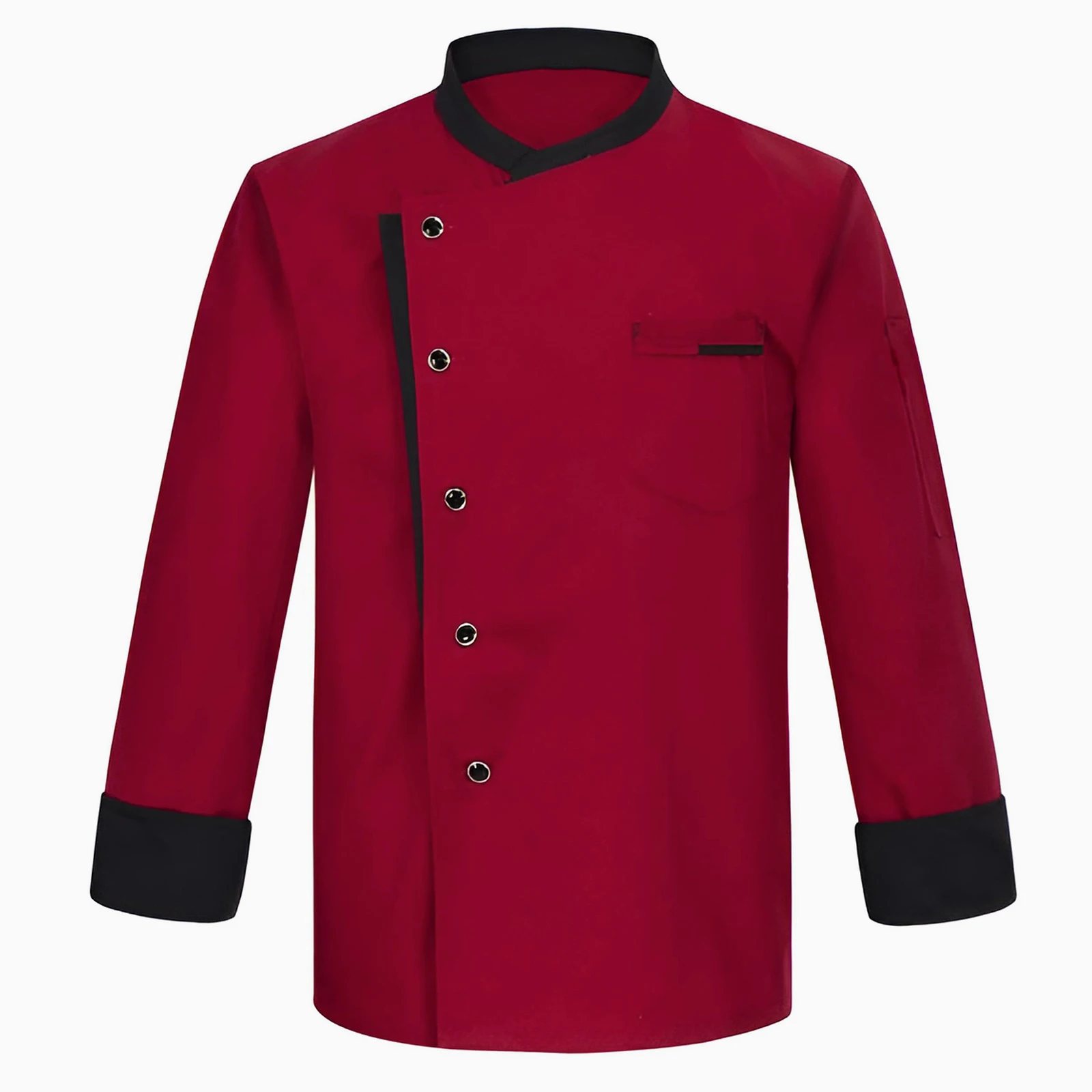 Button Long Sleeves Kitchen Workwear Unisex Solid Color Chef Top Occupation Clothing Waterproof Cardigan