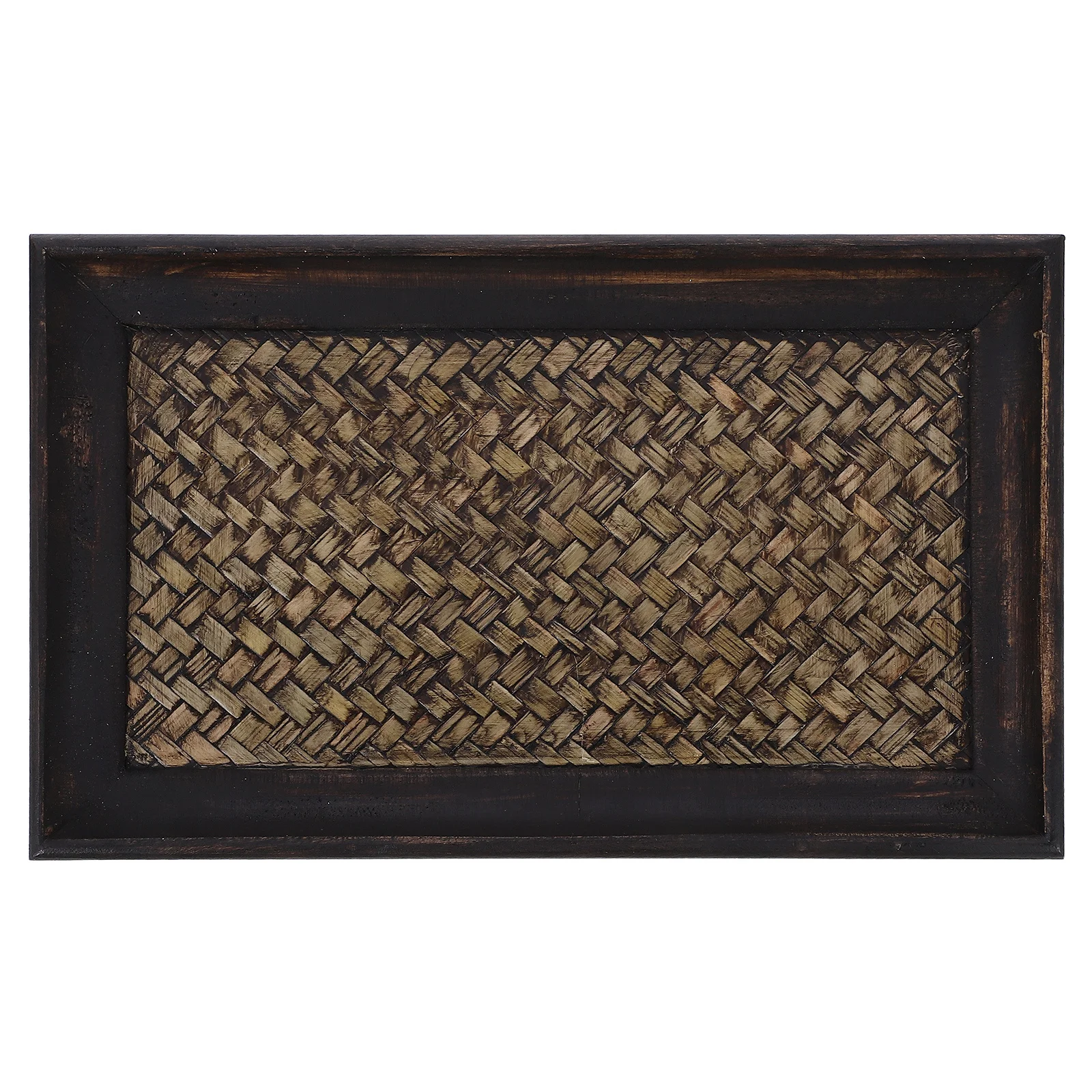 

Bamboo Serving Tray Wood Vintage Design Heat Insulation Nonslip Multi-Functional Home Restaurant Hotel Buffet Decor Tray