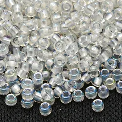 Japan Miyuki Round Beads Transparent Lined-Color Round Rocailles Glass Seed Beads for Jewelry Making