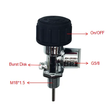 New black handwheel explosion-proof disc 300 rod self-locking carbon fiber cylinder safety valve