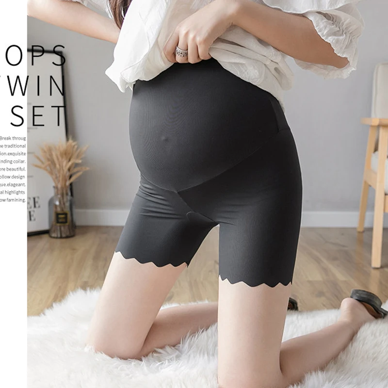 Regular ice silk pregnant women's underwear four corner summer thin pregnant women's safety pants Light proof leggings High Wais