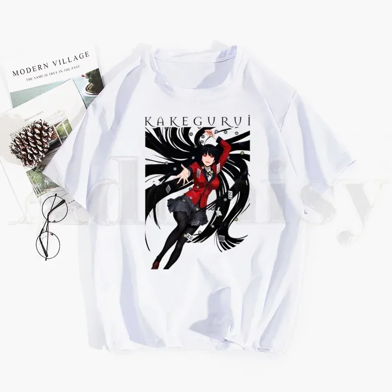 Anime Kakegurui Yumeko Jabami Japanese School Tshirt Hip Hop Girl Top Tees Harajuku Tshirts Men Fashion Summer T-shirts