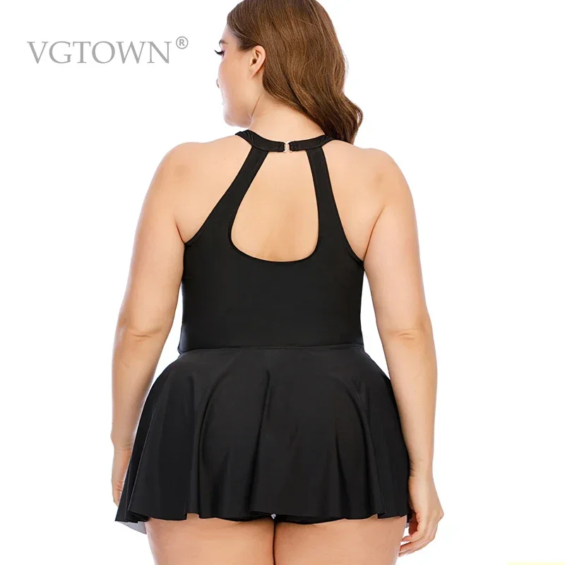 2025 New Large Size 10XL Women Halter Swimdress Tankini Set Plus Size Two Piece woman long skirt swimwear women Beachwear bathin