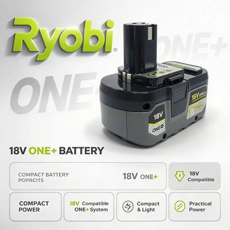 Genuine Ryobi ONE+ 18V 6.0Ah Lithium Battery P106 P105 for Hedge Trimmer,Balcony Gardening Pruning Stable Output Tools Battery