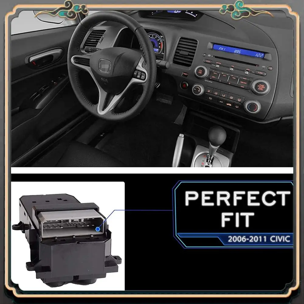 

M45K-Window Master Switch Compatible For Honda Civic 2006-2011 Front Left Driver Side Main Switch 35750SNAA11
