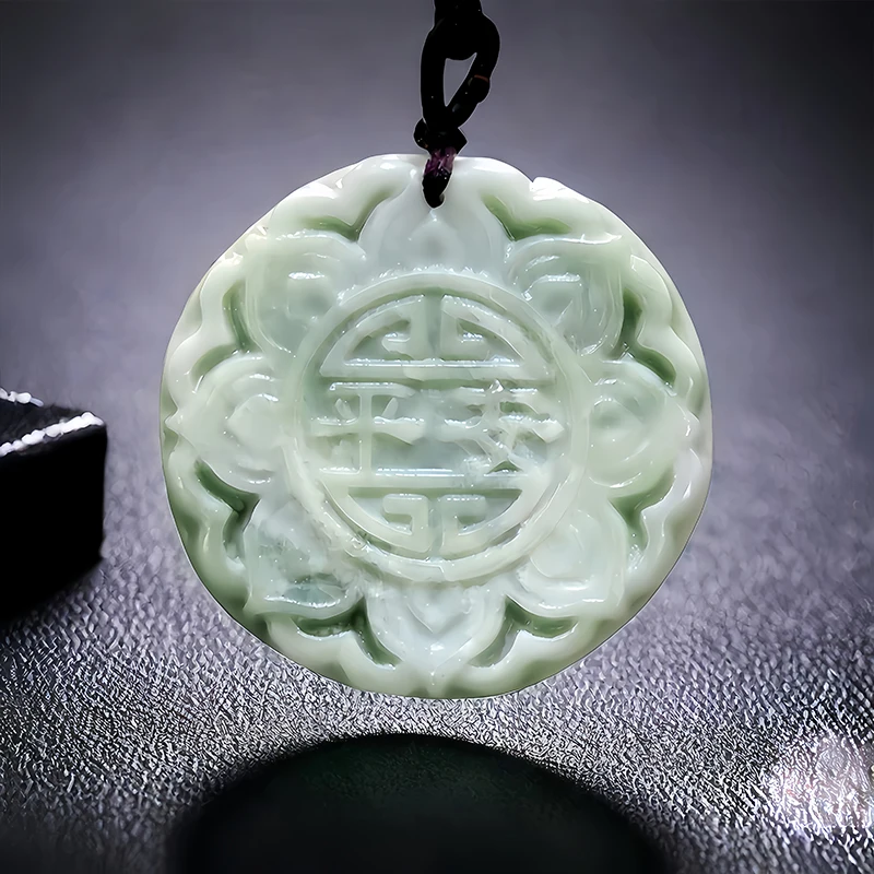 

Green Natural Real Jade Lotus Pendant Necklace Charm Luxury Designer Accessories Stone Gift Gifts for Women Men Gemstones Amulet