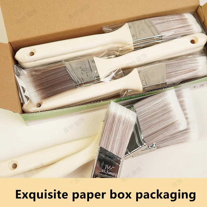 Juego de pinceles de pintura de 5 uds., pintura blanca de color café, pinceles de nailon biselados de mango largo específicos para el arte para barbacoas y uso marino