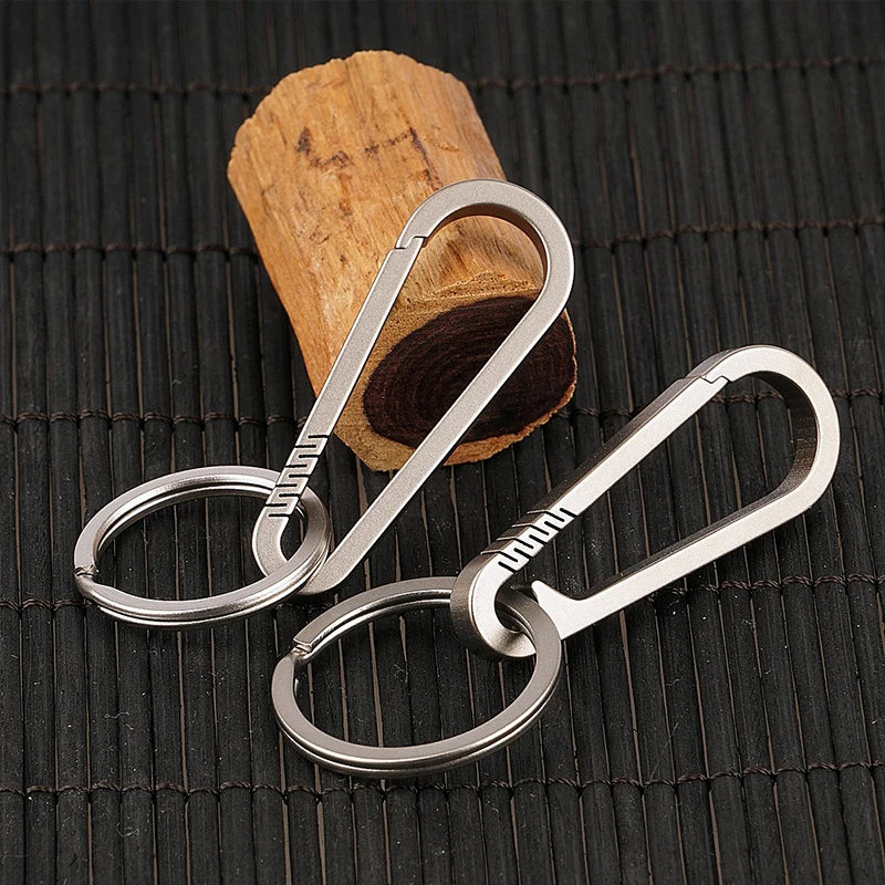 1PCS Titanium Alloy Keychain Tiranium Buckle Key Ring Car Accessories Titanium Buckles EDC Outdoor Tool