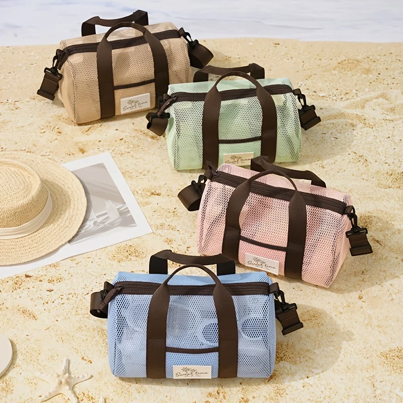 Mesh Beach Travel Duffel Bag Quick Dry Waterproof Swim Gym Tote Bag Large Capacity for Swimming Camping Vacation Weekend Trip - view 2
