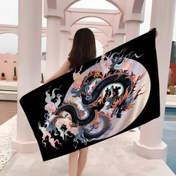 Color Dragon Towel Microfiber Beach Towel Absorbent Quick dry Soft Yoga Swimming Resort Mountain Climbing Towel